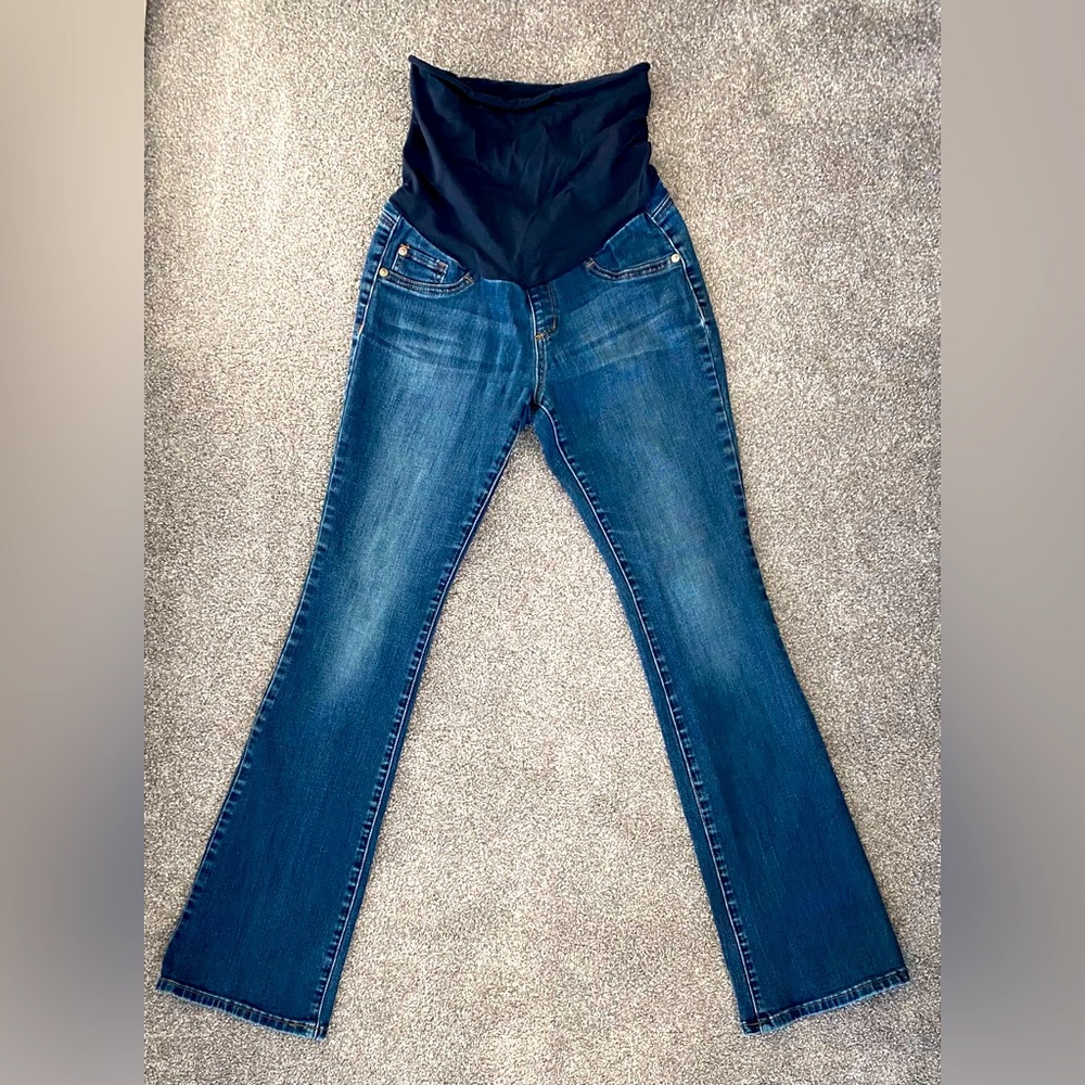 Indigo Blue Straight Leg Maternity Jeans - Size S